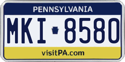 PA license plate MKI8580
