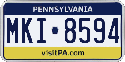 PA license plate MKI8594