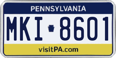 PA license plate MKI8601