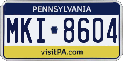 PA license plate MKI8604