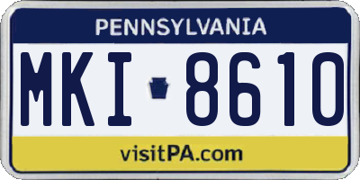 PA license plate MKI8610
