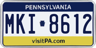 PA license plate MKI8612