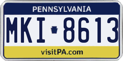 PA license plate MKI8613
