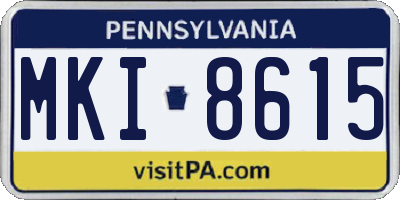 PA license plate MKI8615