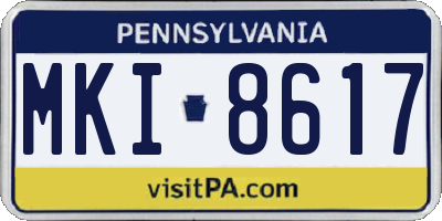 PA license plate MKI8617