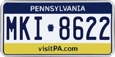 PA license plate MKI8622