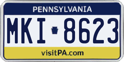PA license plate MKI8623