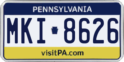 PA license plate MKI8626