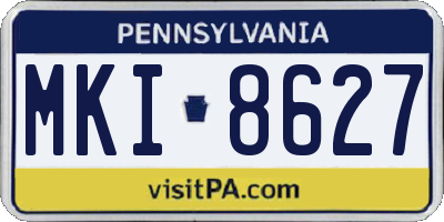 PA license plate MKI8627
