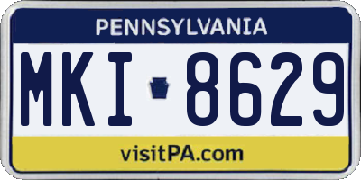 PA license plate MKI8629