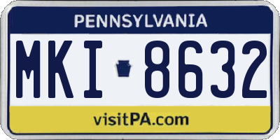 PA license plate MKI8632