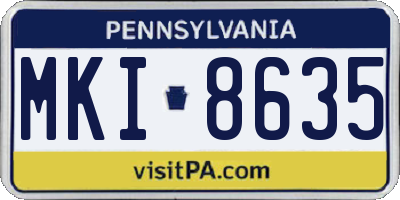 PA license plate MKI8635