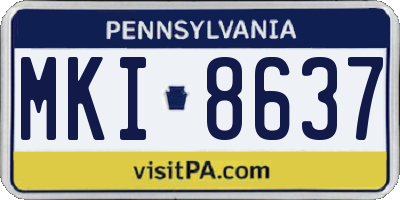 PA license plate MKI8637