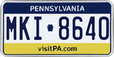 PA license plate MKI8640