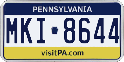 PA license plate MKI8644
