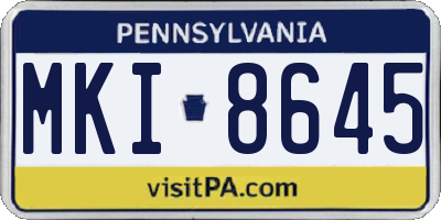PA license plate MKI8645