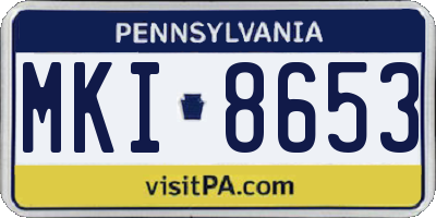 PA license plate MKI8653