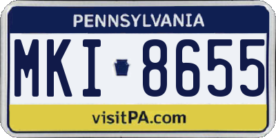 PA license plate MKI8655