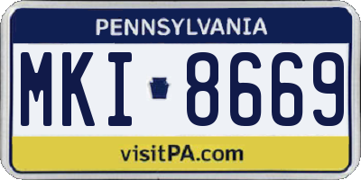PA license plate MKI8669