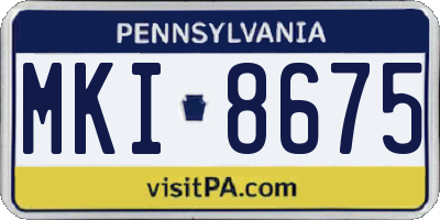 PA license plate MKI8675