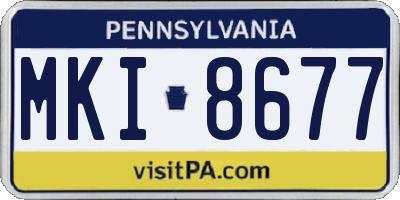 PA license plate MKI8677