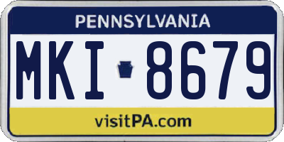 PA license plate MKI8679