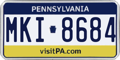 PA license plate MKI8684
