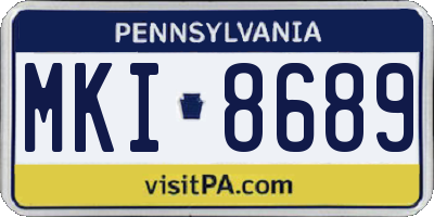 PA license plate MKI8689