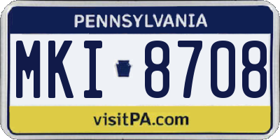 PA license plate MKI8708