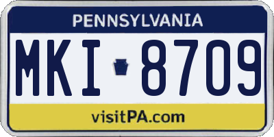 PA license plate MKI8709