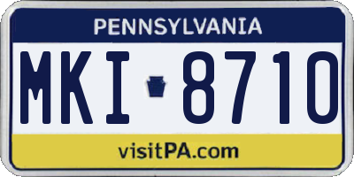 PA license plate MKI8710