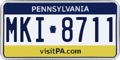 PA license plate MKI8711