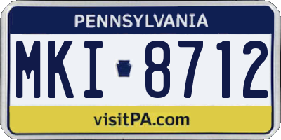 PA license plate MKI8712