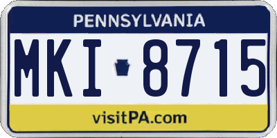 PA license plate MKI8715
