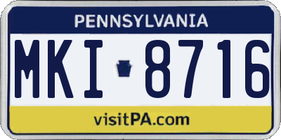 PA license plate MKI8716