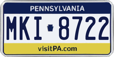 PA license plate MKI8722