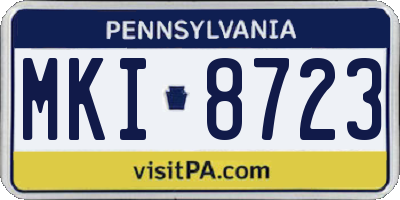 PA license plate MKI8723