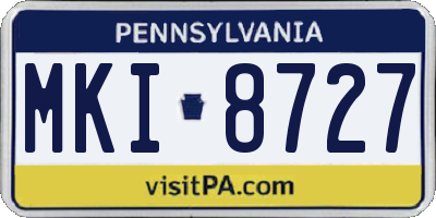 PA license plate MKI8727