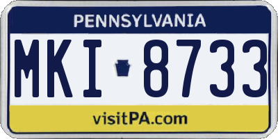 PA license plate MKI8733