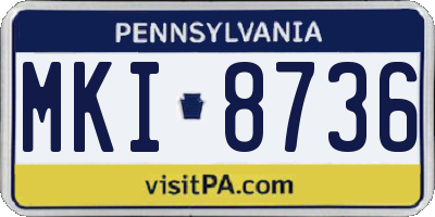 PA license plate MKI8736