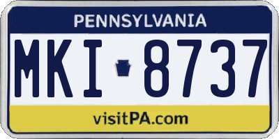 PA license plate MKI8737