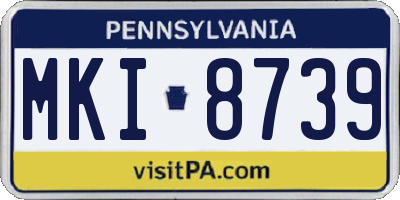 PA license plate MKI8739