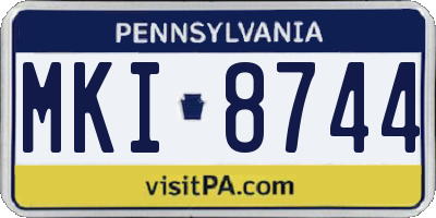PA license plate MKI8744