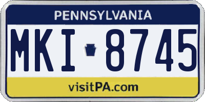 PA license plate MKI8745