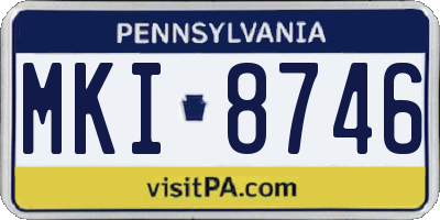 PA license plate MKI8746