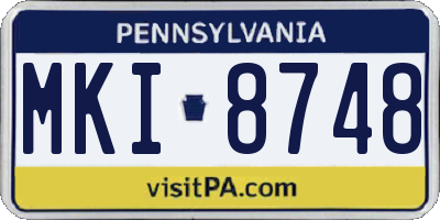 PA license plate MKI8748