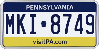 PA license plate MKI8749