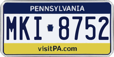PA license plate MKI8752