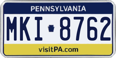 PA license plate MKI8762