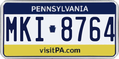 PA license plate MKI8764
